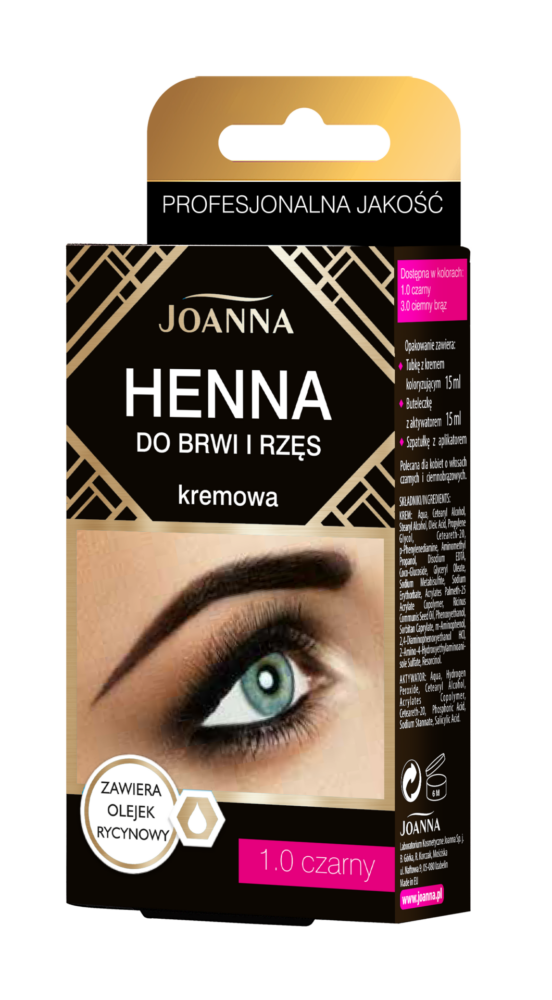 Kremowa henna do brwi i rzęs czarna Joanna