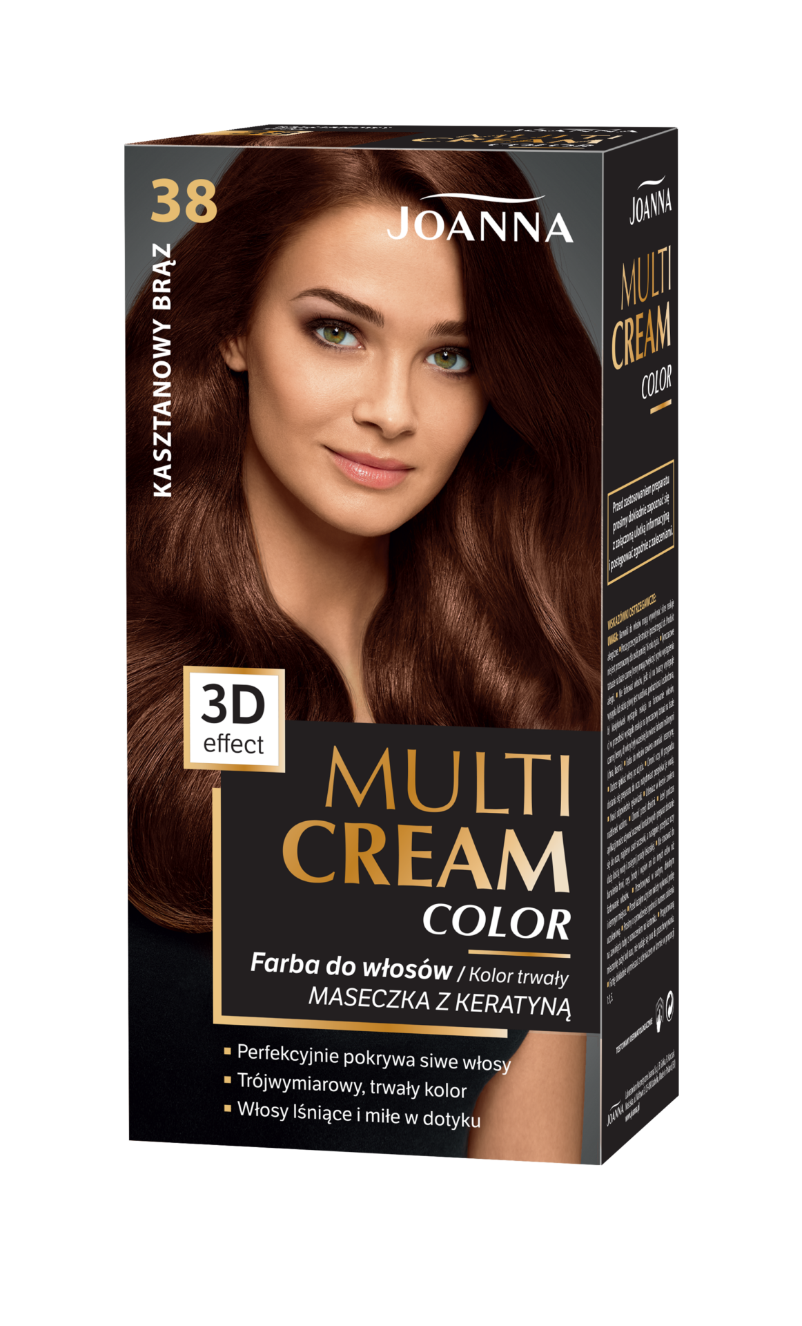 Trwała farba do włosów Joanna Multi Cream Color w odcieniu kasztanowy brąz nr 38