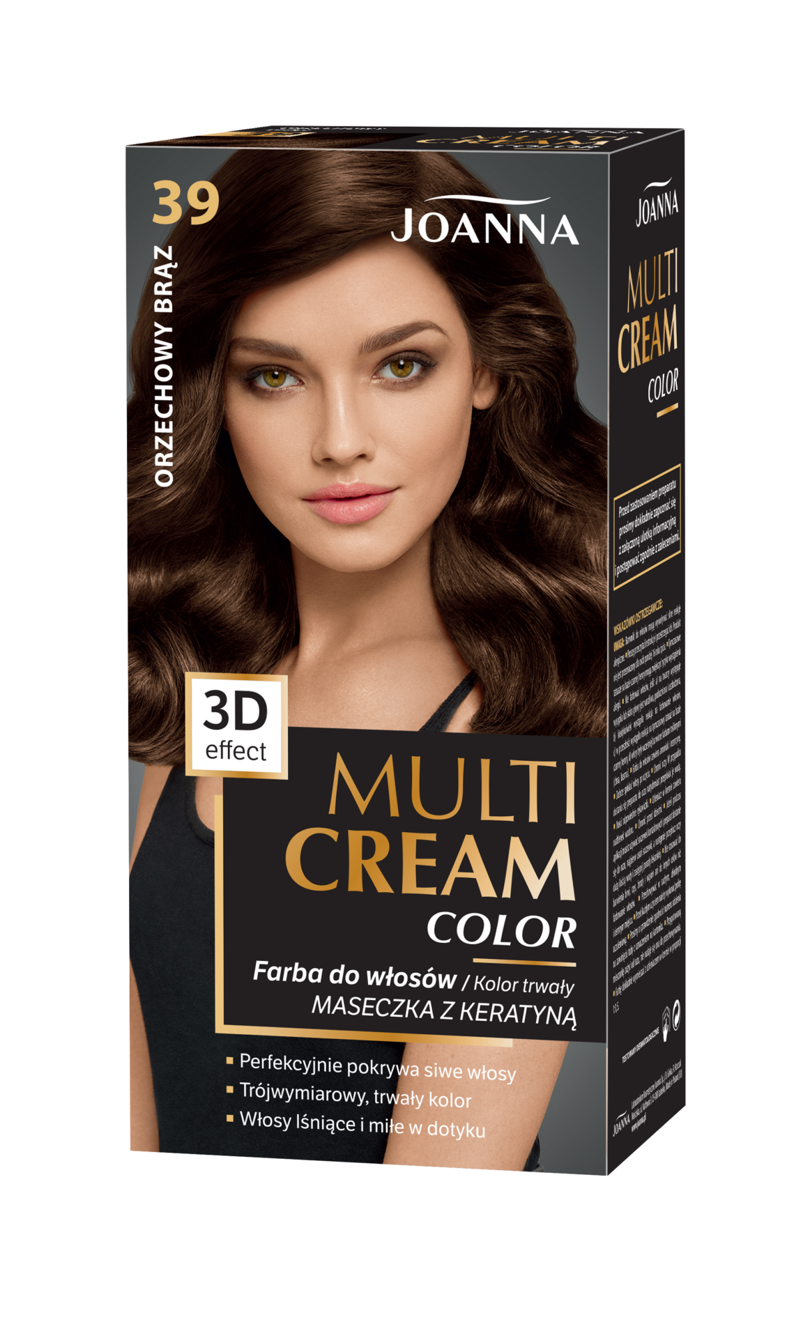 Trwała farba do włosów Joanna Multi Cream Color w odcieniu orzechowy brąz nr 39